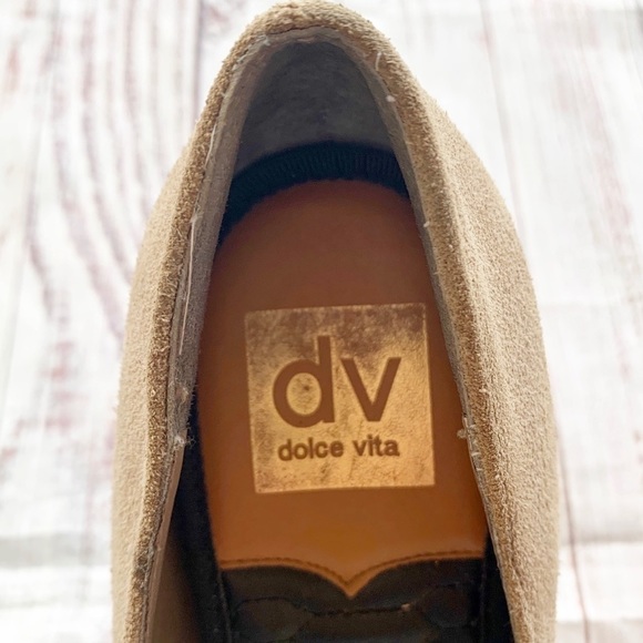 Dolce Vita Tan Suede Hidden Platform Heels 7 - Picture 6 of 8